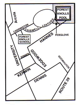 Map to Forest Knolls Pool